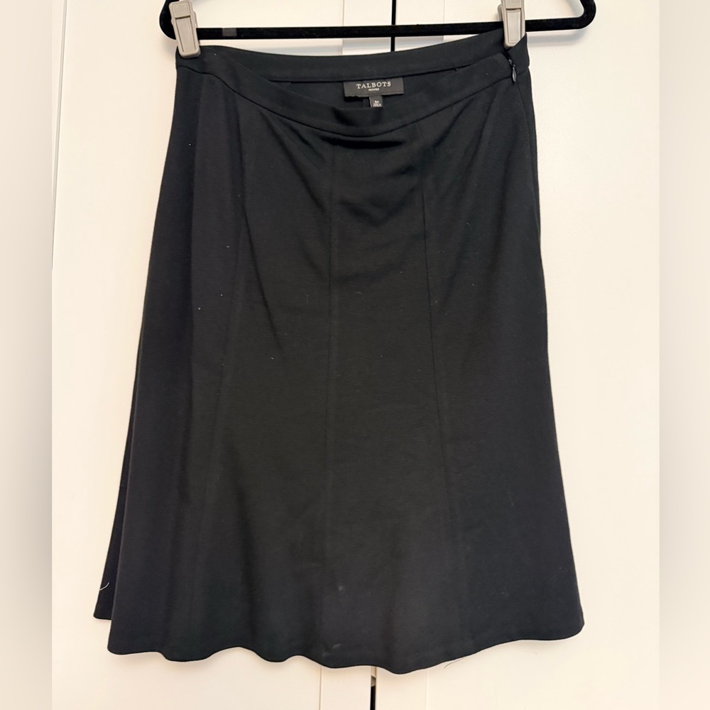 Talbots Black A-Line Skirt with Subtle Seaming